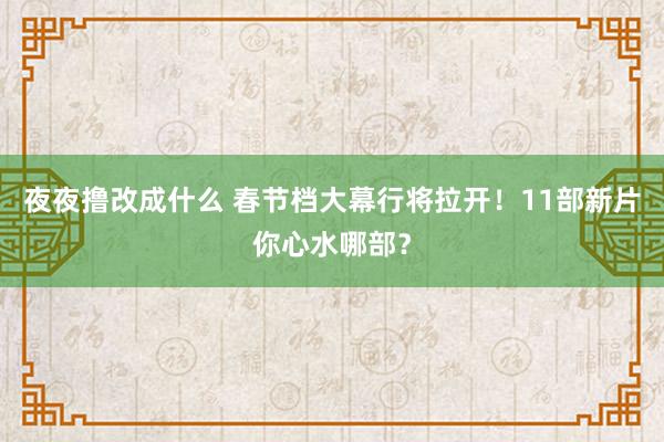 夜夜撸改成什么 春节档大幕行将拉开！11部新片你心水哪部？