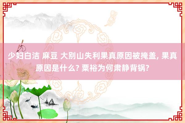 少妇白洁 麻豆 大别山失利果真原因被掩盖， 果真原因是什么? 粟裕为何肃静背锅?