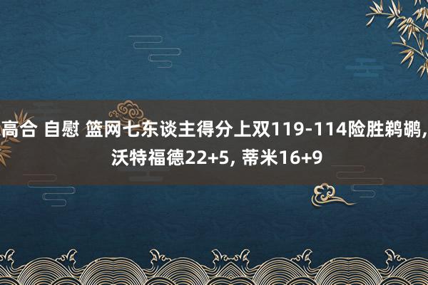 高合 自慰 篮网七东谈主得分上双119-114险胜鹈鹕， 沃特福德22+5， 蒂米16+9